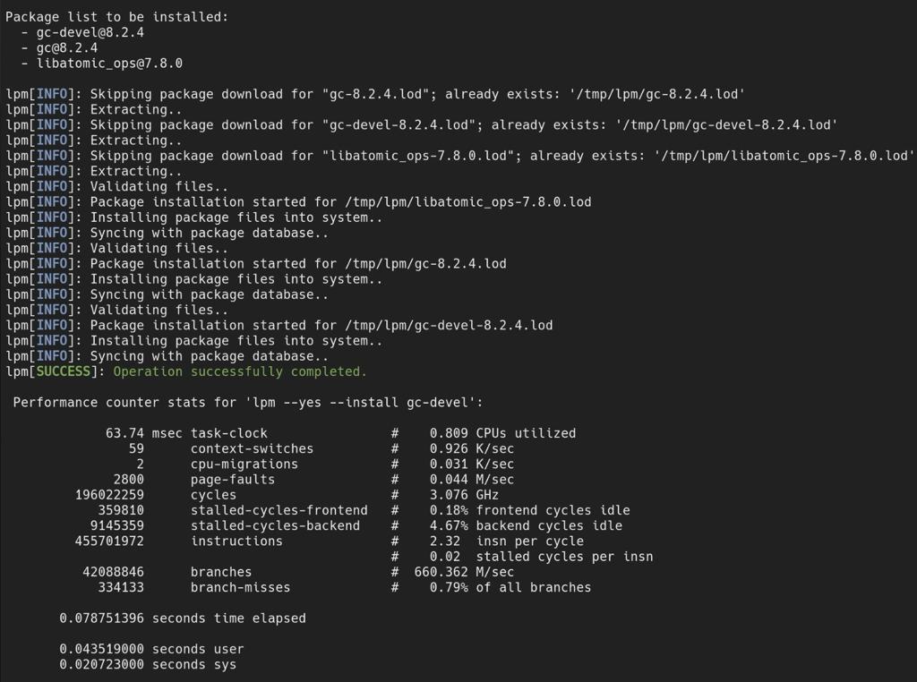 lpm benchmark with cached package